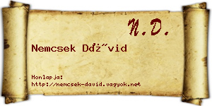 Nemcsek Dávid névjegykártya